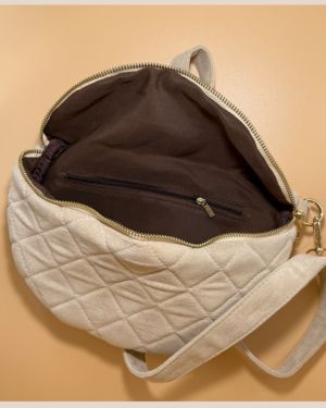 Sac banane VELVET beige